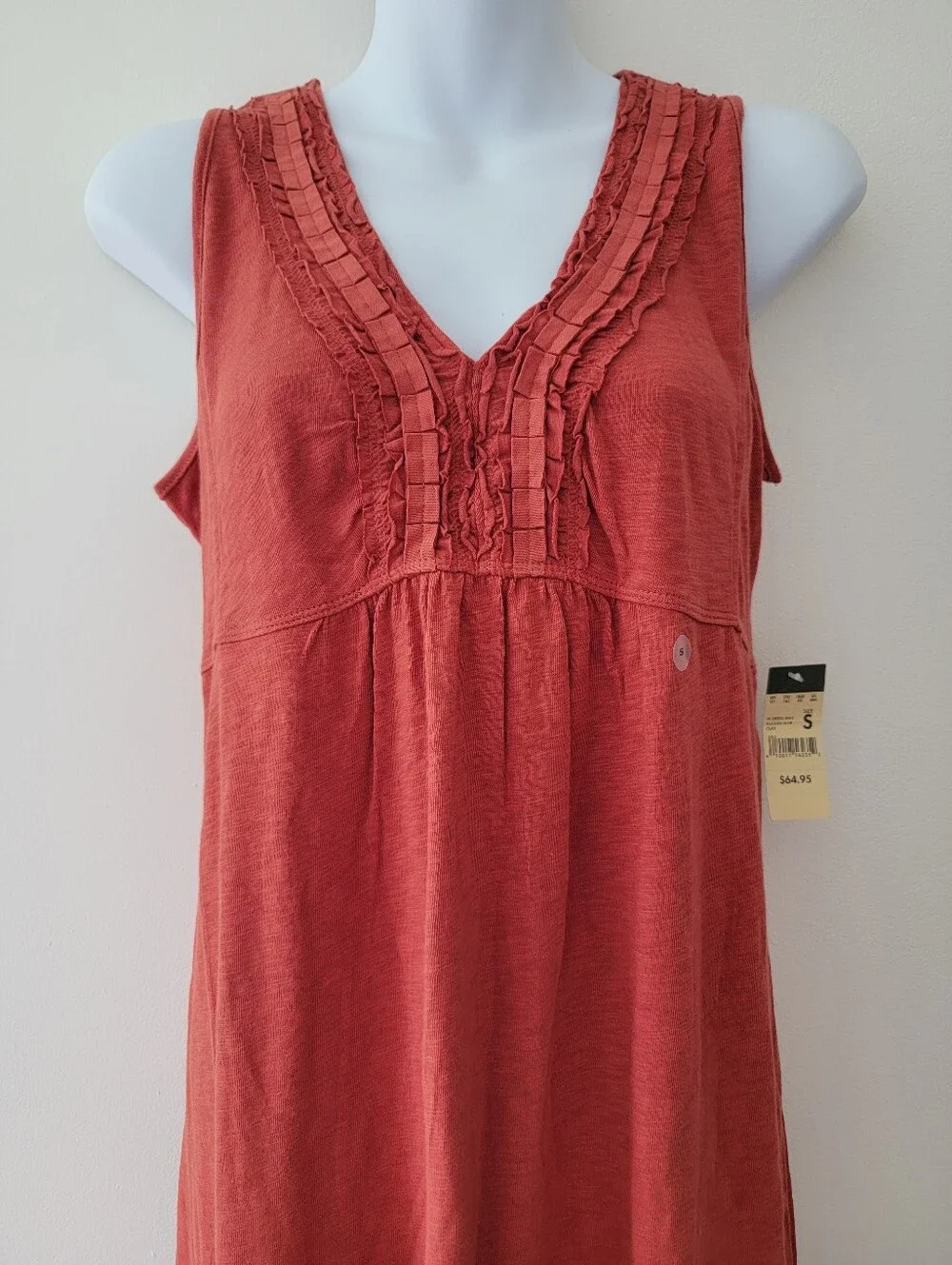 🍁 NWT Eddie Bauer Burnt Orange Cotton Dress Small